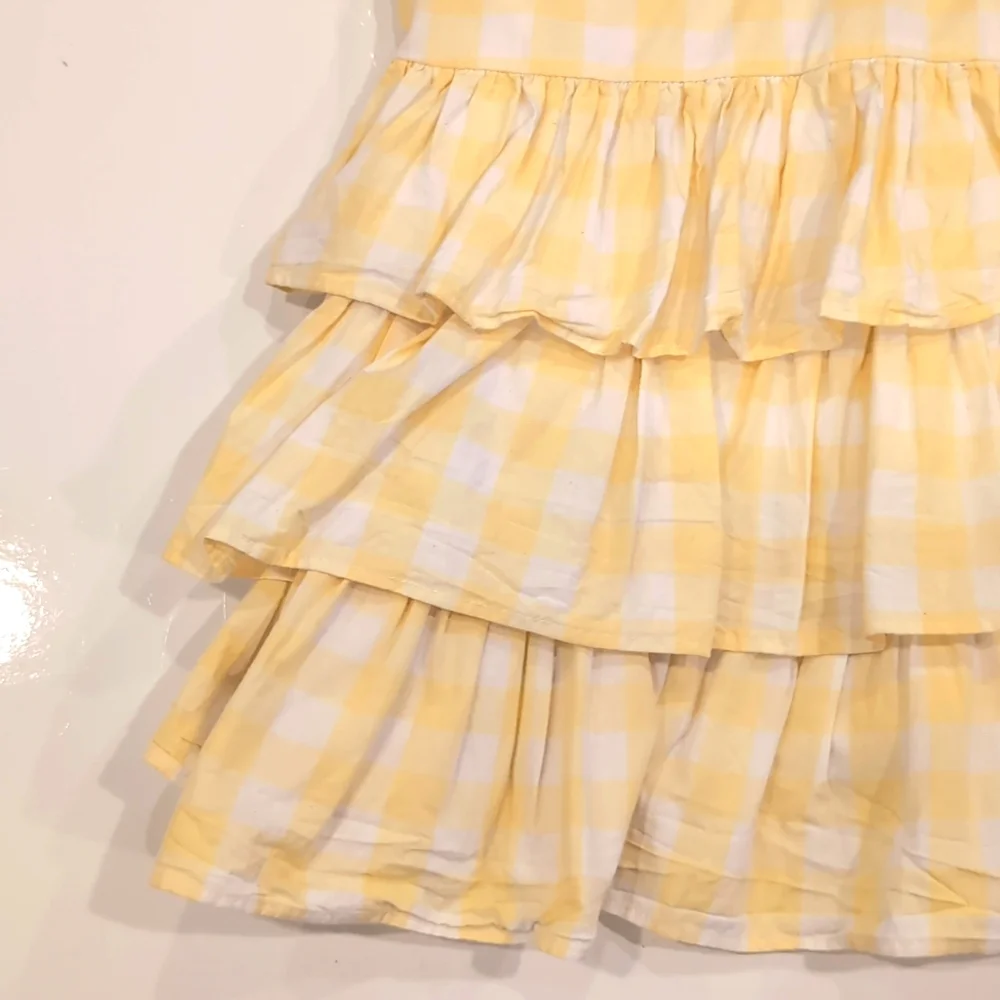 GYMBOREE Plaid Spring Dress Tiered Ruffled Sleeveless Easter Gingham Party